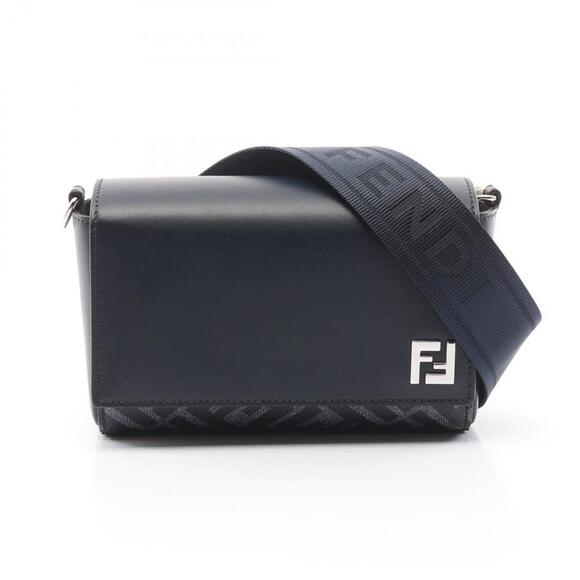FENDI Navy Leather Shoulder Bag - Picture 1 of 5